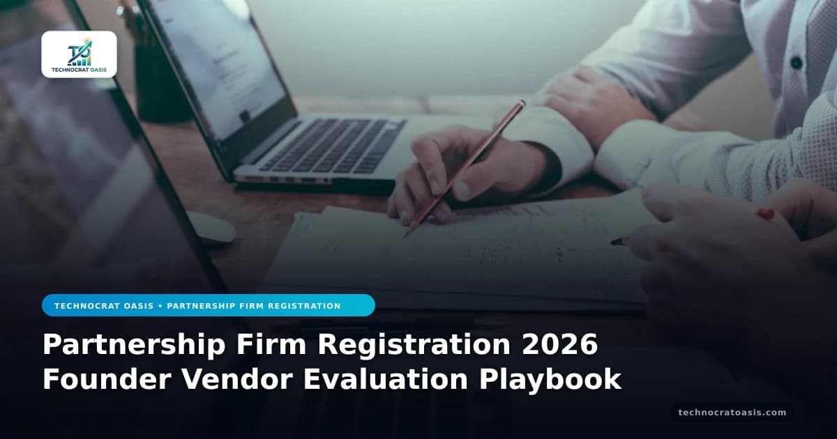 Partnership Firm Registration 2026 Founder Vendor Evaluation Playbook