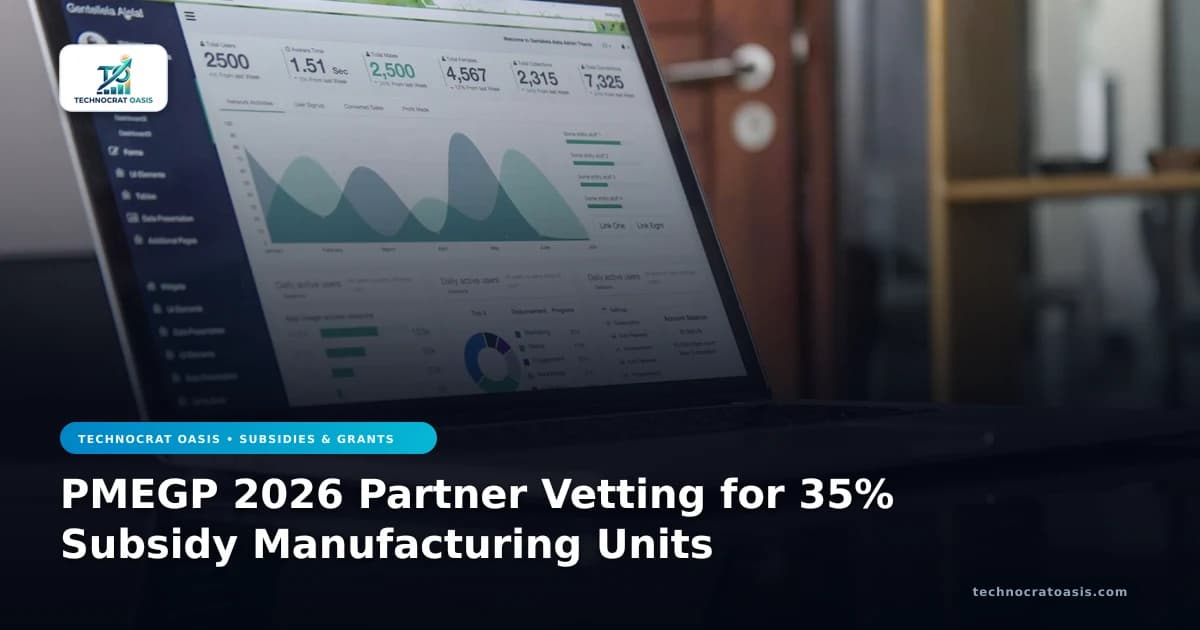 PMEGP 2026 Partner Vetting for 35% Subsidy Manufacturing Units