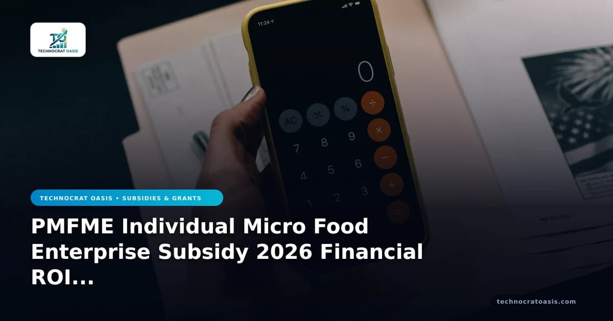 PMFME Individual Micro Food Enterprise Subsidy 2026 Financial ROI & Costs
