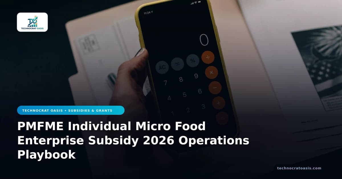 PMFME Individual Micro Food Enterprise Subsidy 2026 Operations Playbook