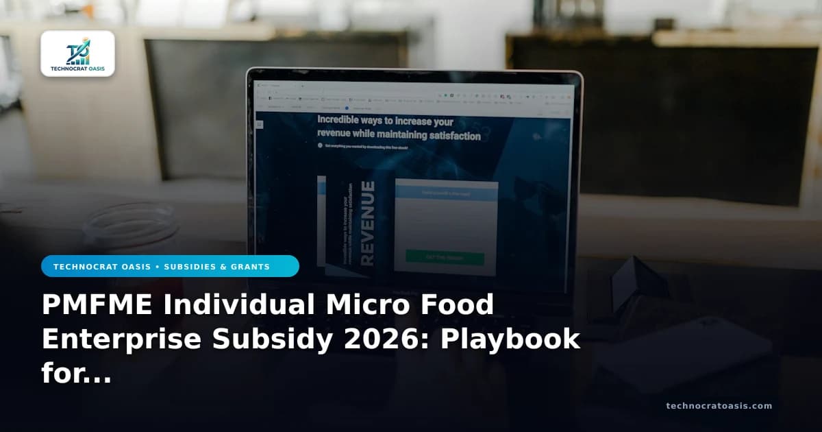 PMFME Individual Micro Food Enterprise Subsidy 2026: Playbook for Scale