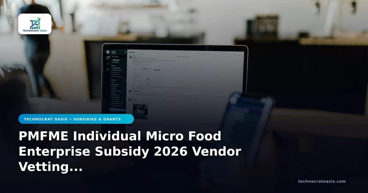 PMFME Individual Micro Food Enterprise Subsidy 2026 Vendor Vetting Guide