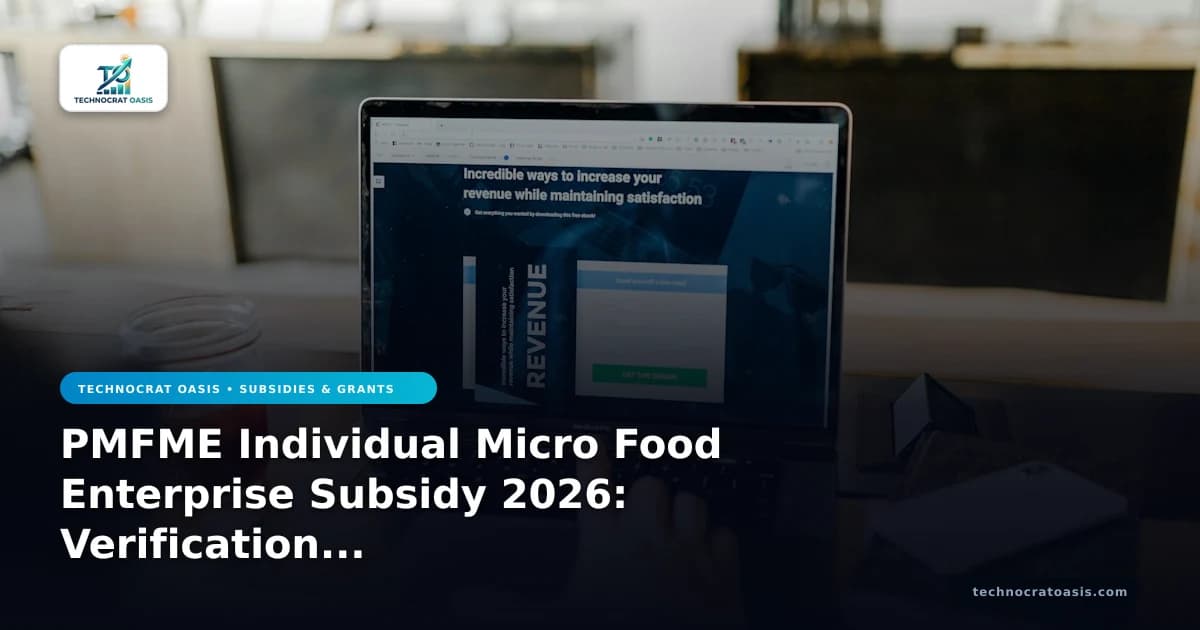 PMFME Individual Micro Food Enterprise Subsidy 2026: Verification Docs