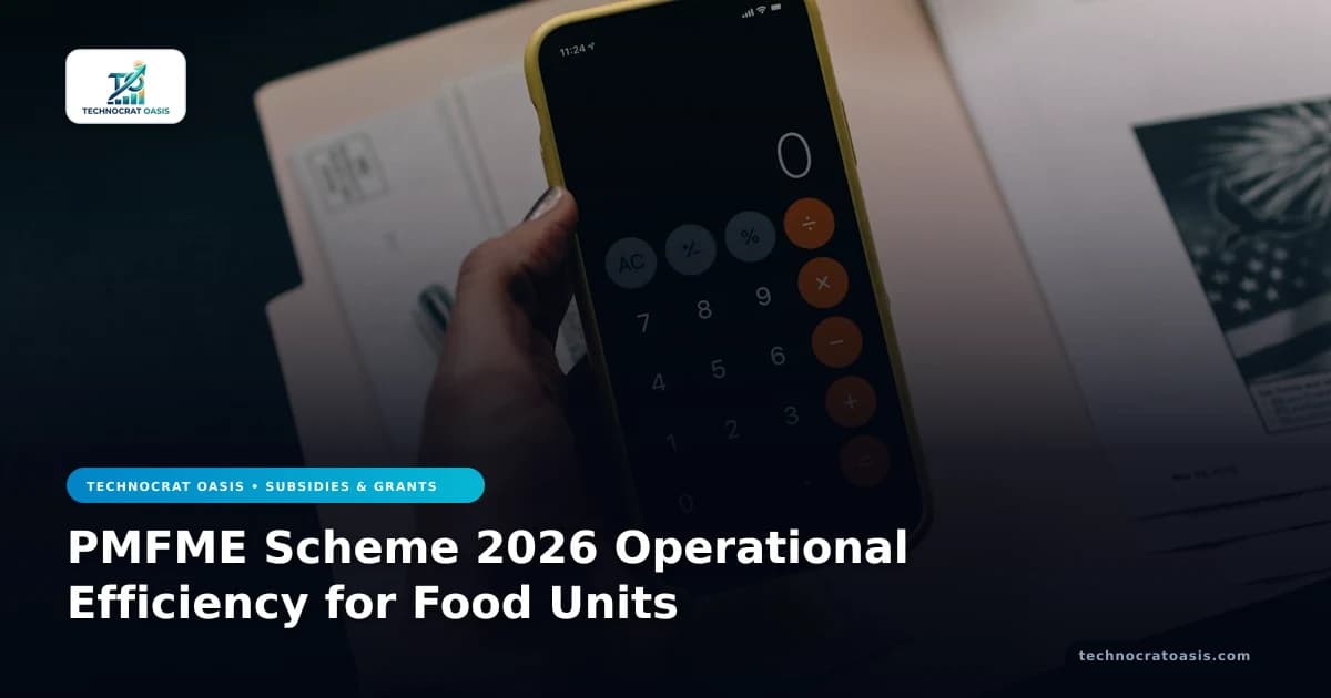 PMFME Scheme 2026 Operational Efficiency for Food Units