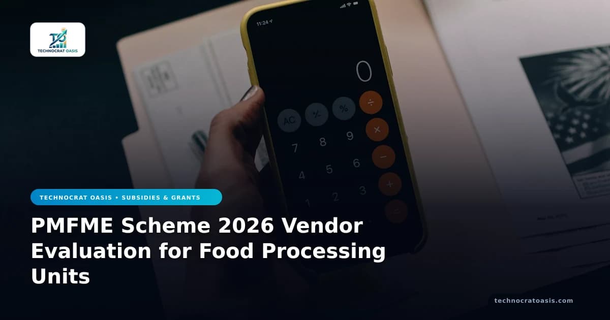 PMFME Scheme 2026 Vendor Evaluation for Food Processing Units