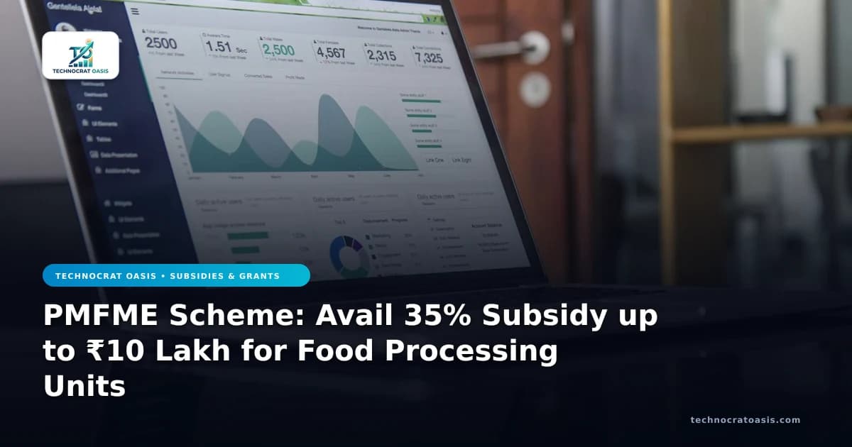 PMFME Scheme: Avail 35% Subsidy up to ₹10 Lakh for Food Processing Units
