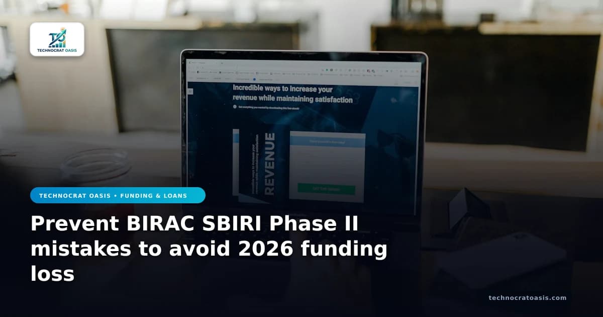 Prevent BIRAC SBIRI Phase II mistakes to avoid 2026 funding loss