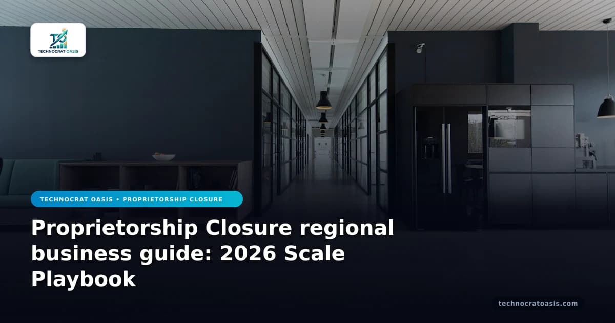 Proprietorship Closure regional business guide: 2026 Scale Playbook