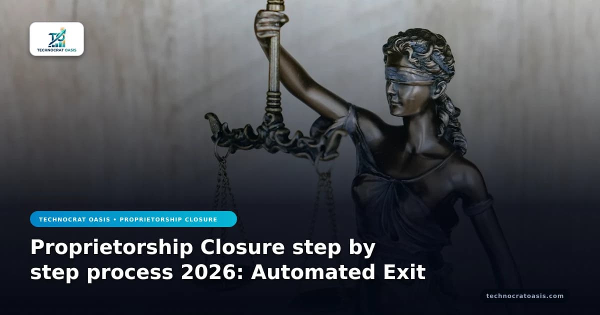 Proprietorship Closure step by step process 2026: Automated Exit