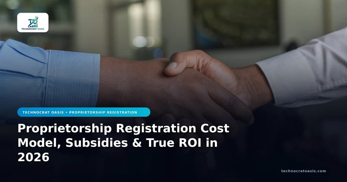 Proprietorship Registration Cost Model, Subsidies & True ROI in 2026