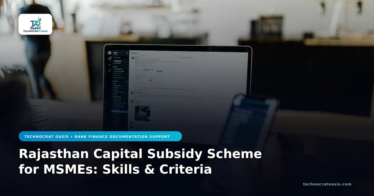 Rajasthan Capital Subsidy Scheme for MSMEs: Skills & Criteria