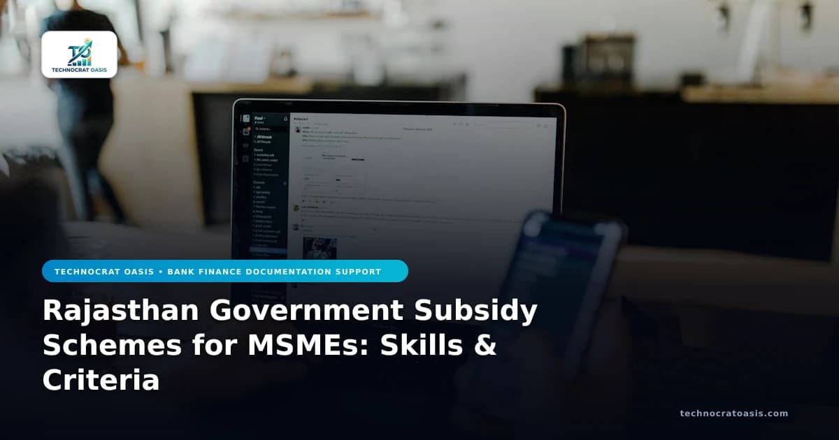 Rajasthan Government Subsidy Schemes for MSMEs: Skills & Criteria