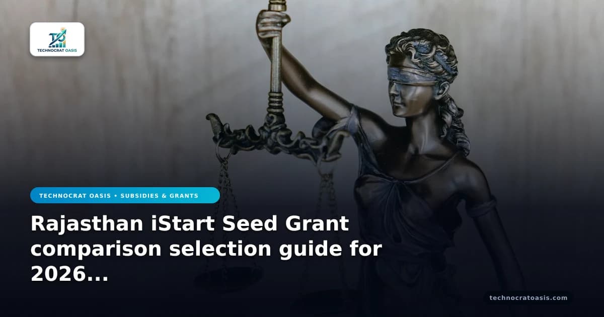 Rajasthan iStart Seed Grant comparison selection guide for 2026 scaling