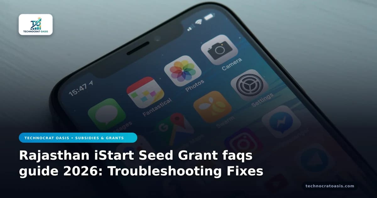 Rajasthan iStart Seed Grant faqs guide 2026: Troubleshooting Fixes