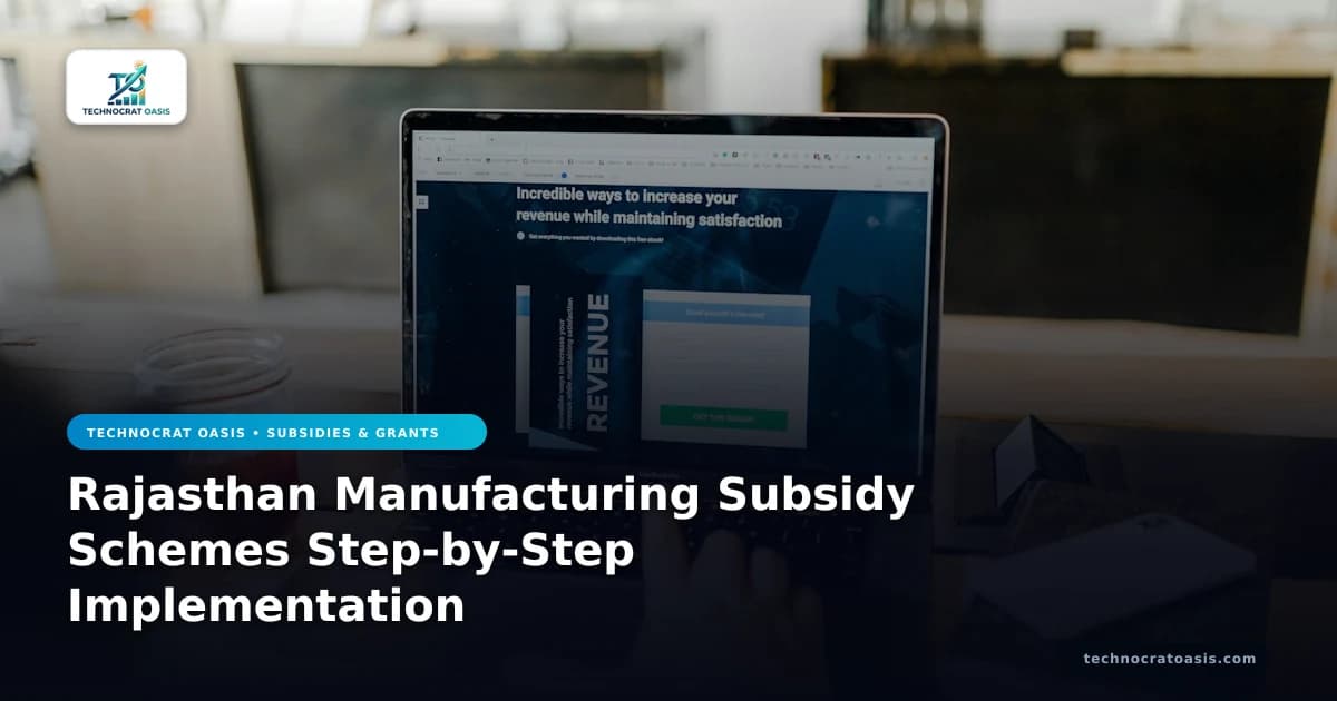Rajasthan Manufacturing Subsidy Schemes Step-by-Step Implementation