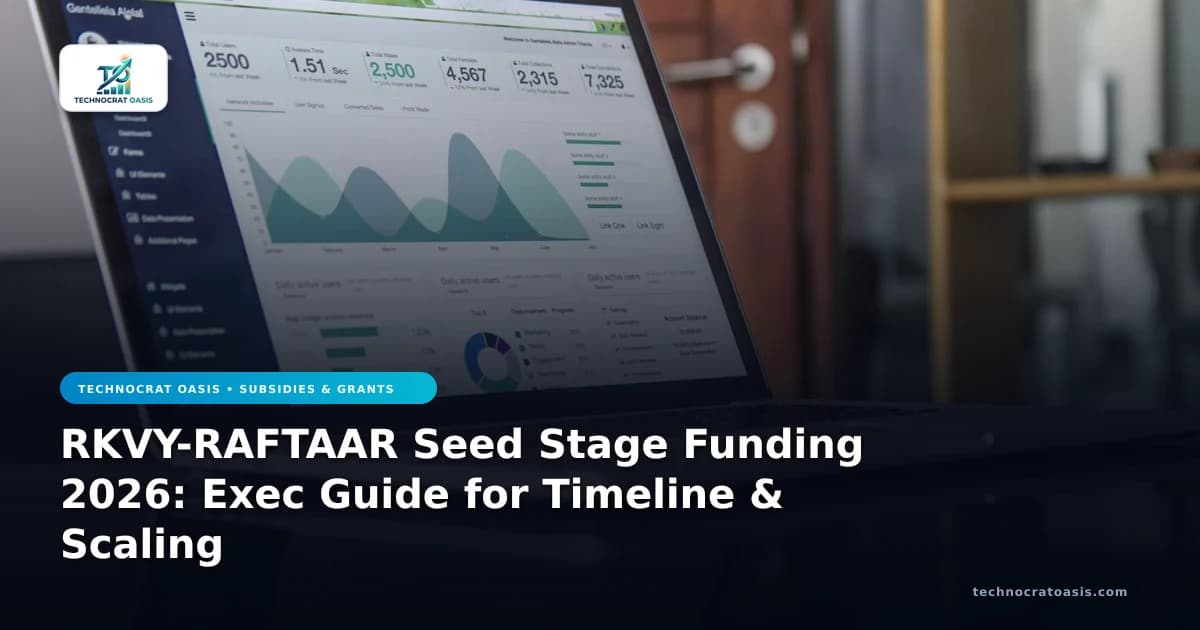 RKVY-RAFTAAR Seed Stage Funding 2026: Exec Guide for Timeline & Scaling