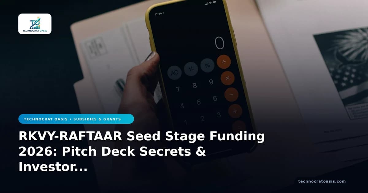 RKVY-RAFTAAR Seed Stage Funding 2026: Pitch Deck Secrets & Investor Wins