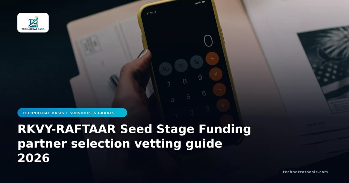 RKVY-RAFTAAR Seed Stage Funding partner selection vetting guide 2026