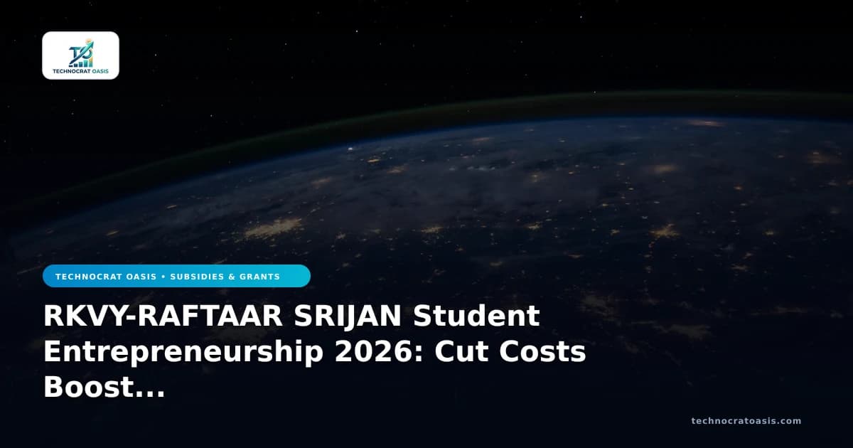 RKVY-RAFTAAR SRIJAN Student Entrepreneurship 2026: Cut Costs Boost Value
