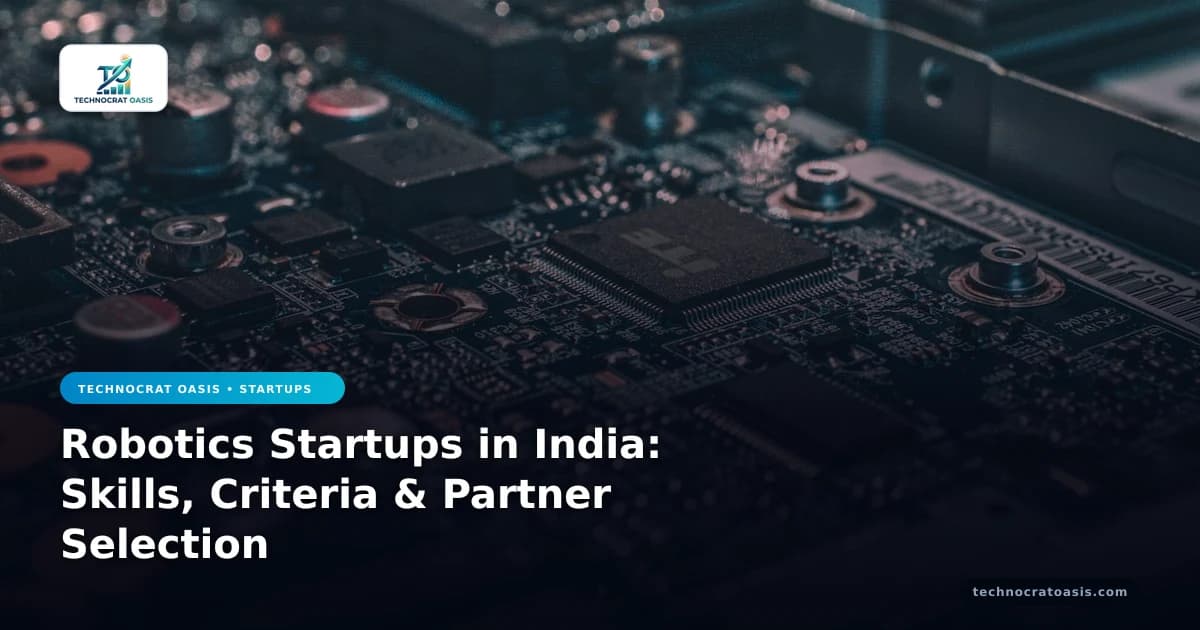 Robotics Startups in India: Skills, Criteria & Partner Selection