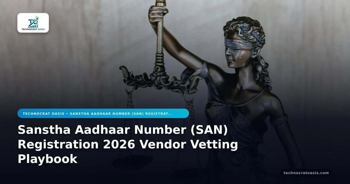 Sanstha Aadhaar Number (SAN) Registration 2026 Vendor Vetting Playbook