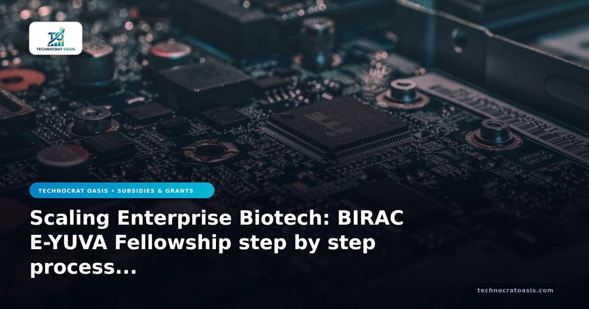Scaling Enterprise Biotech: BIRAC E-YUVA Fellowship step by step process 2026