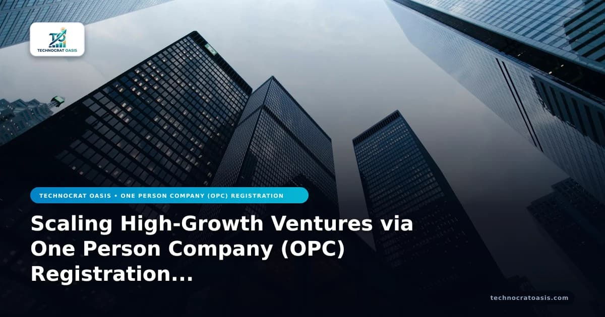 Scaling High-Growth Ventures via One Person Company (OPC) Registration 2026
