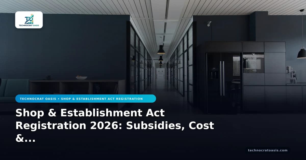 Shop & Establishment Act Registration 2026: Subsidies, Cost & ROI