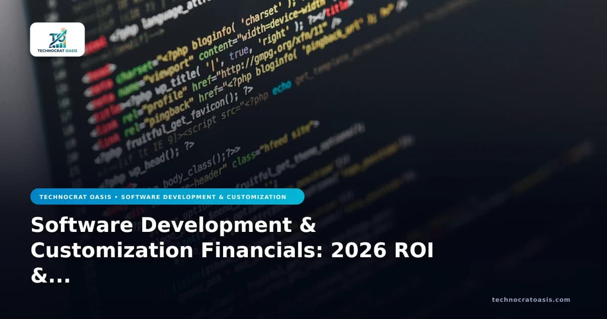 Software Development & Customization Financials: 2026 ROI & Subsidies