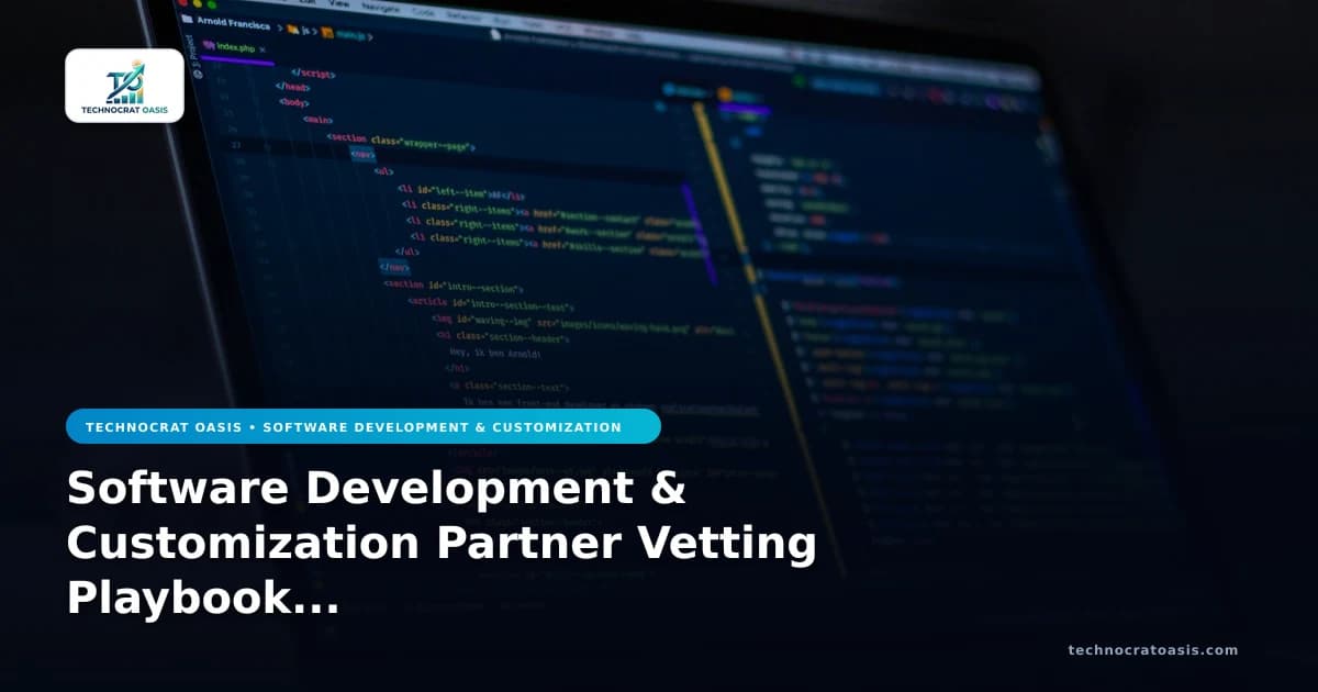 Software Development & Customization Partner Vetting Playbook 2026