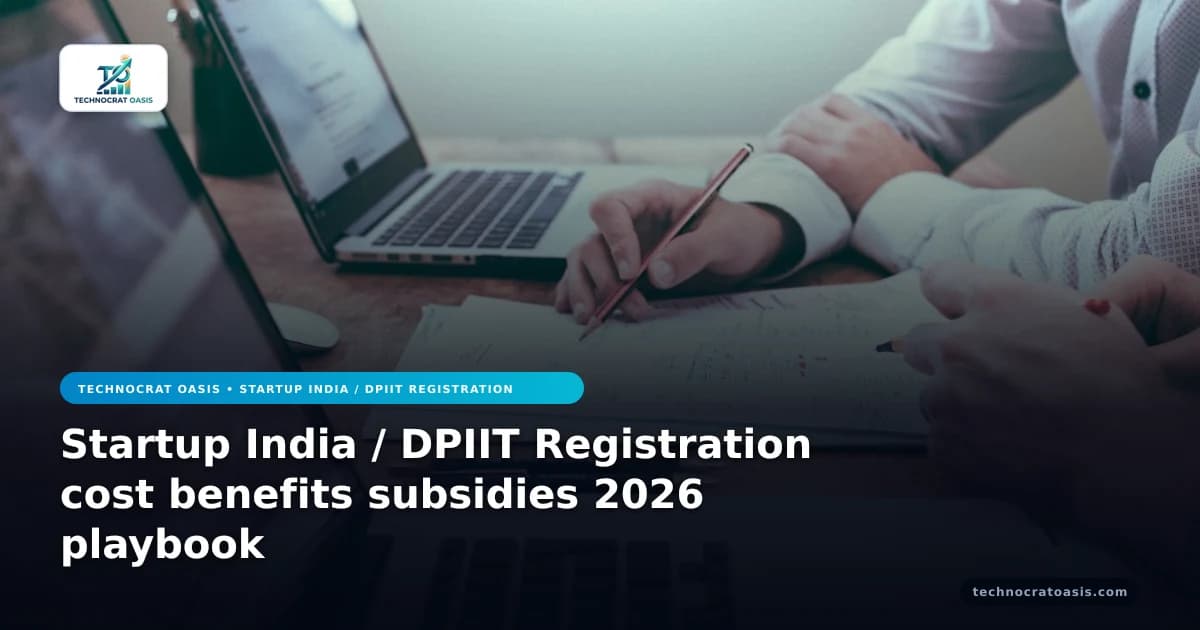 Startup India / DPIIT Registration cost benefits subsidies 2026 playbook