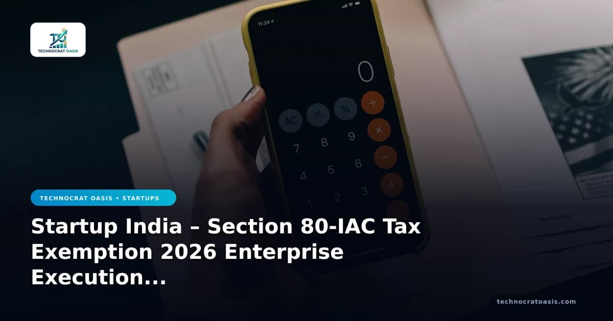 Startup India – Section 80-IAC Tax Exemption 2026 Enterprise Execution Manual