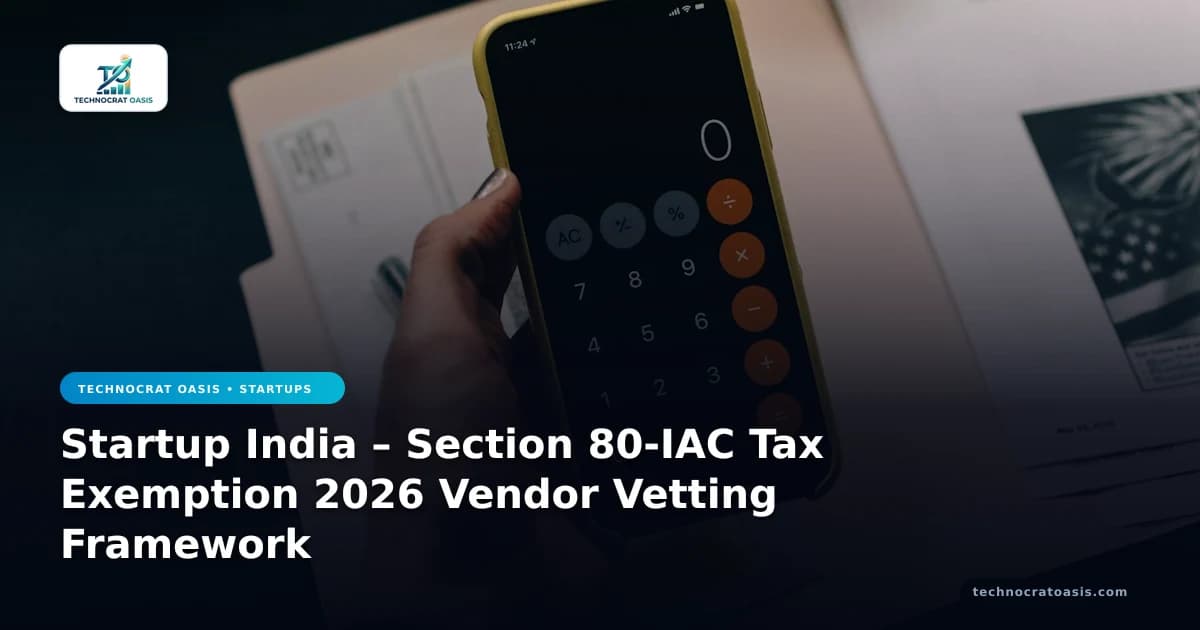 Startup India – Section 80-IAC Tax Exemption 2026 Vendor Vetting Framework