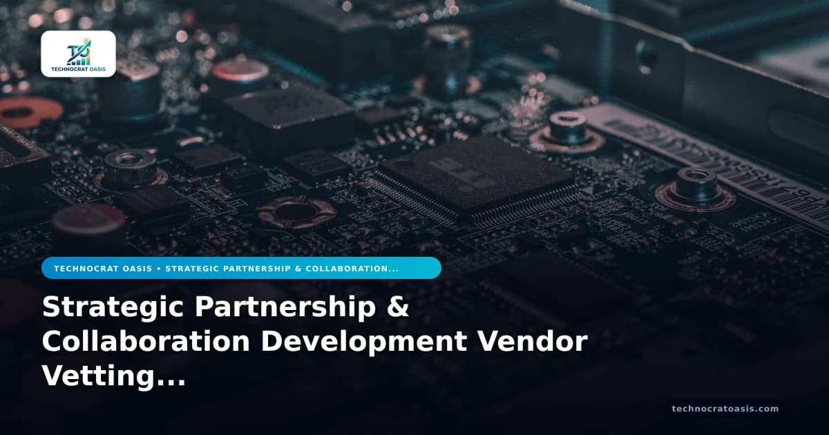 Strategic Partnership & Collaboration Development Vendor Vetting for 2026