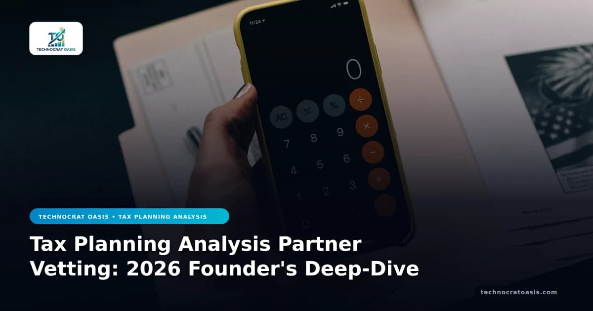 Tax Planning Analysis Partner Vetting: 2026 Founder's Deep-Dive