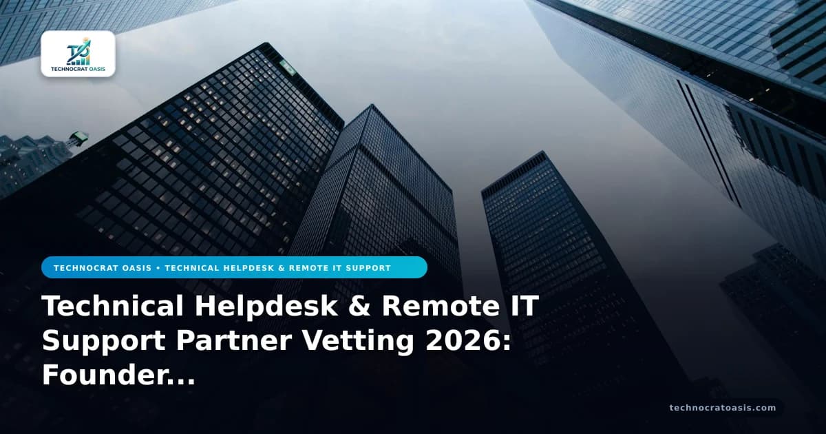 Technical Helpdesk & Remote IT Support Partner Vetting 2026: Founder Matrix