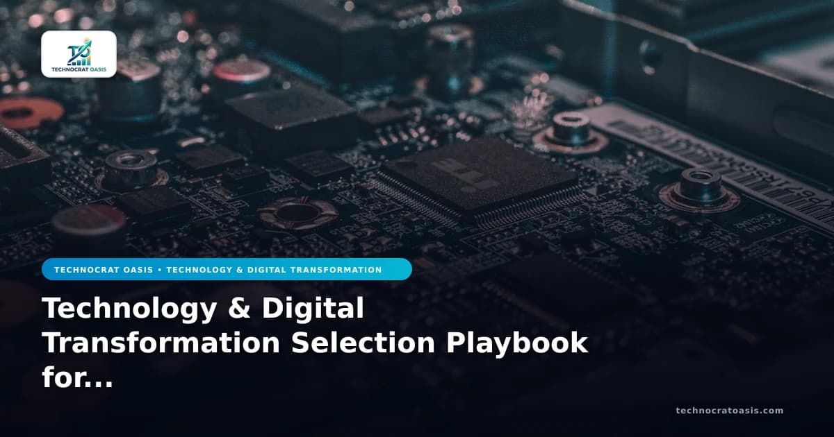 Technology & Digital Transformation Selection Playbook for 2026