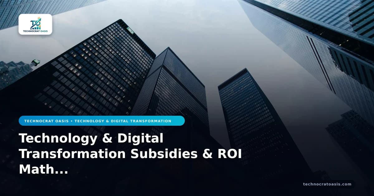 Technology & Digital Transformation Subsidies & ROI Math for 2026