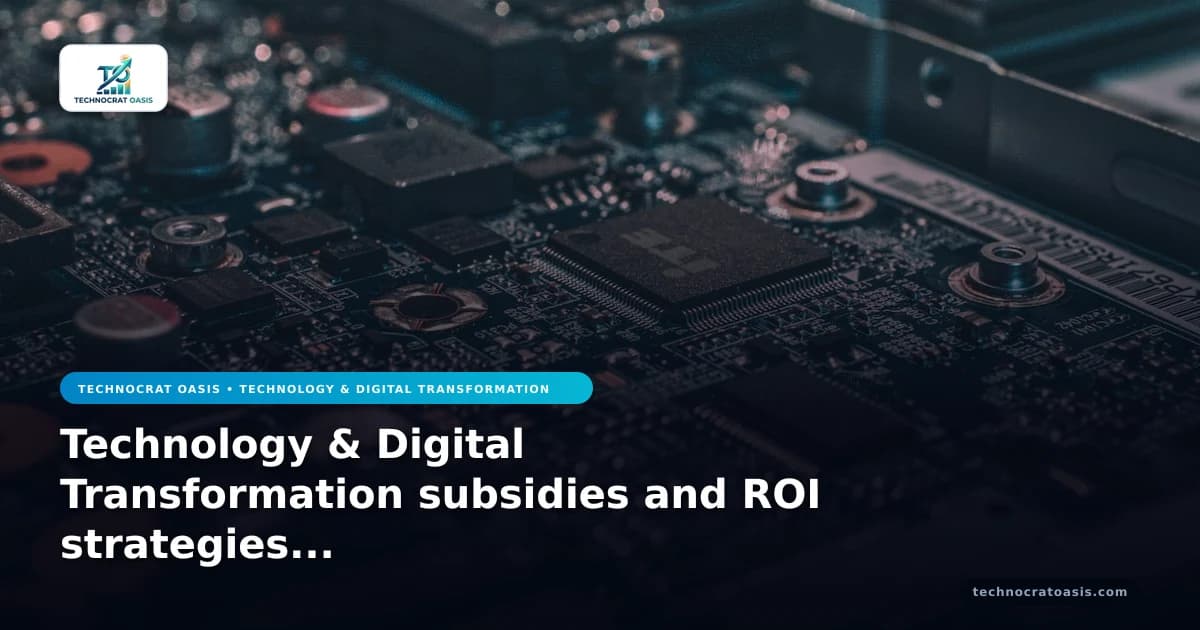 Technology & Digital Transformation subsidies and ROI strategies 2026