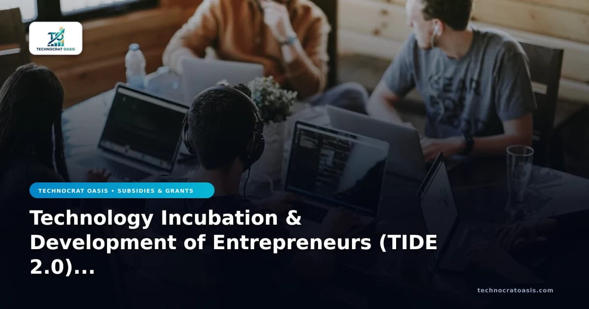 Technology Incubation & Development of Entrepreneurs (TIDE 2.0) executive strategy roadmap 2026