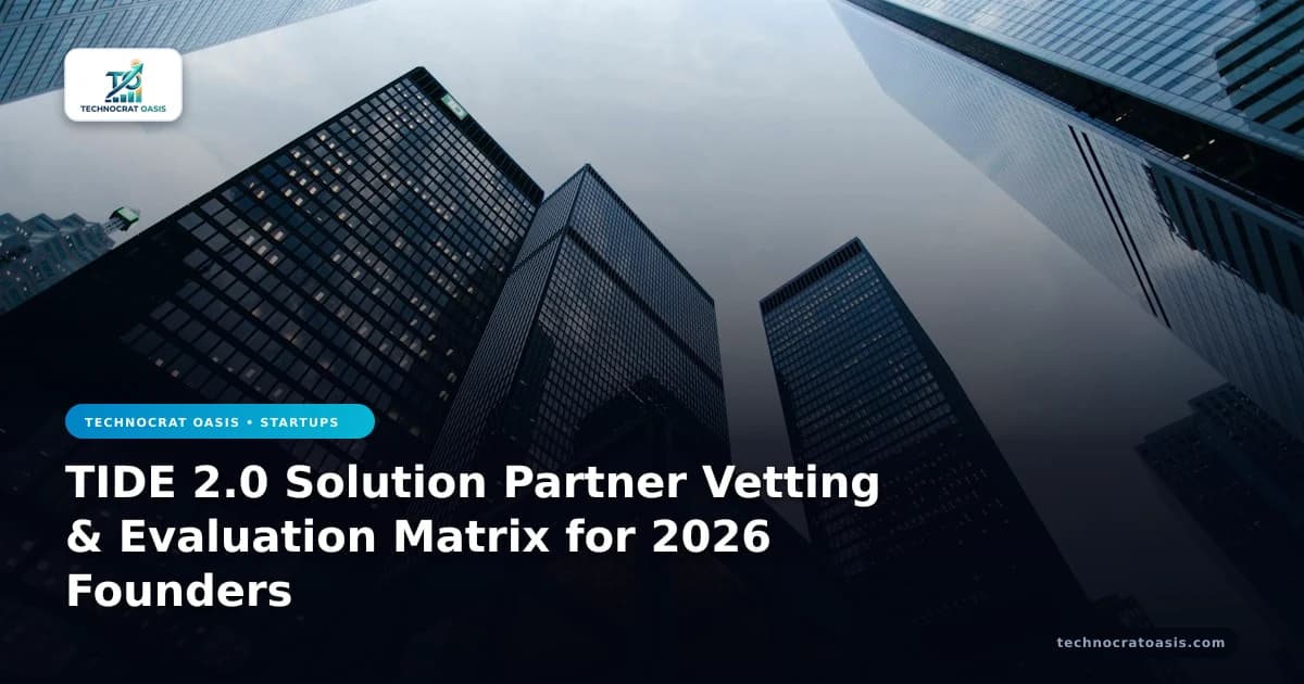 TIDE 2.0 Solution Partner Vetting & Evaluation Matrix for 2026 Founders