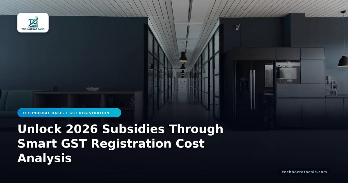 Unlock 2026 Subsidies Through Smart GST Registration Cost Analysis