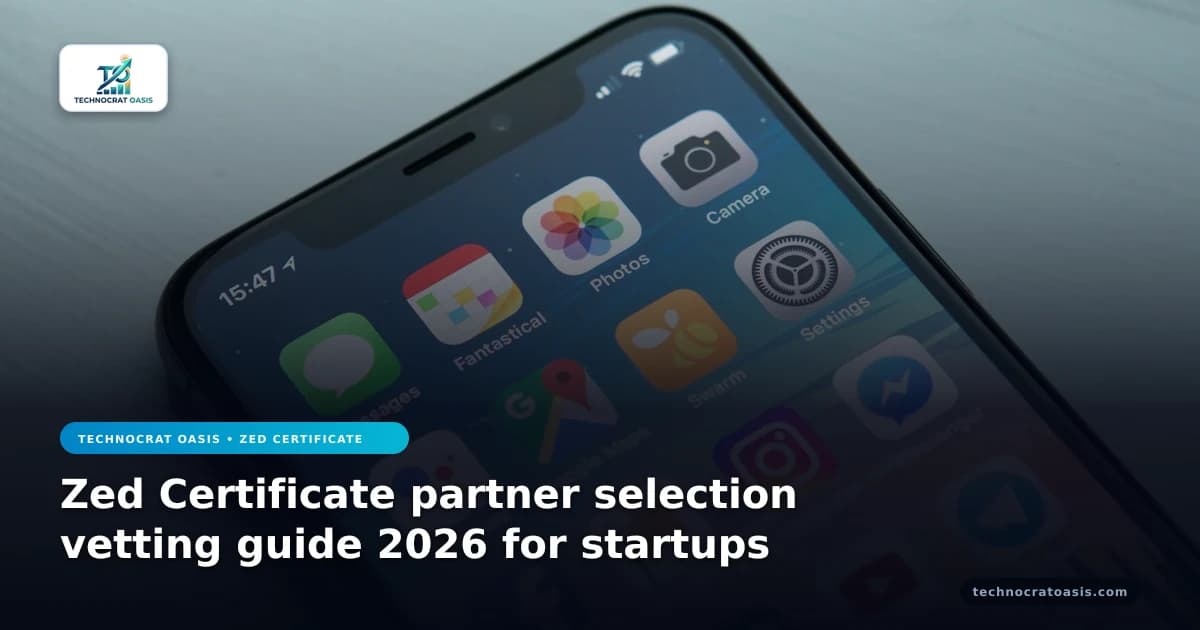 Zed Certificate partner selection vetting guide 2026 for startups