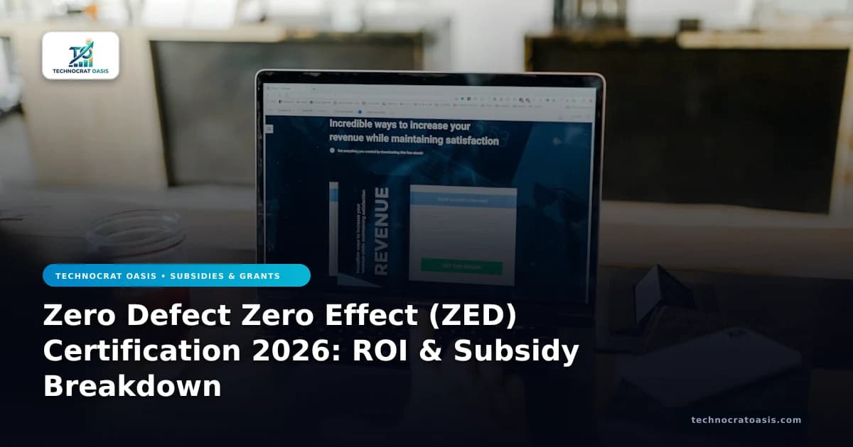 Zero Defect Zero Effect (ZED) Certification 2026: ROI & Subsidy Breakdown