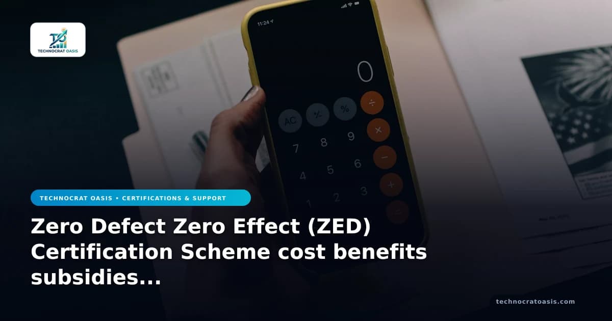 Zero Defect Zero Effect (ZED) Certification Scheme cost benefits subsidies 2026