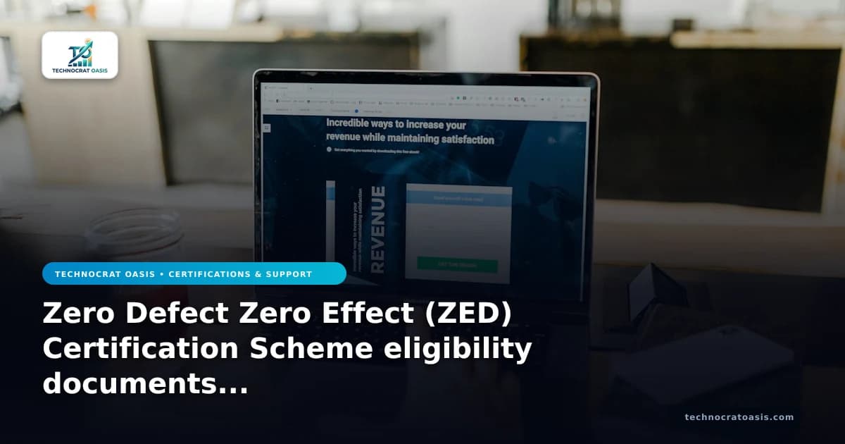 Zero Defect Zero Effect (ZED) Certification Scheme eligibility documents checklist 2026